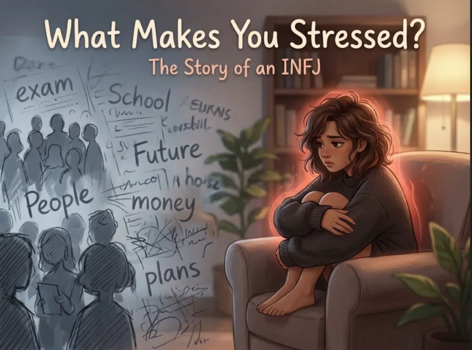 A sensitive person sitting alone, representing INFJ stress